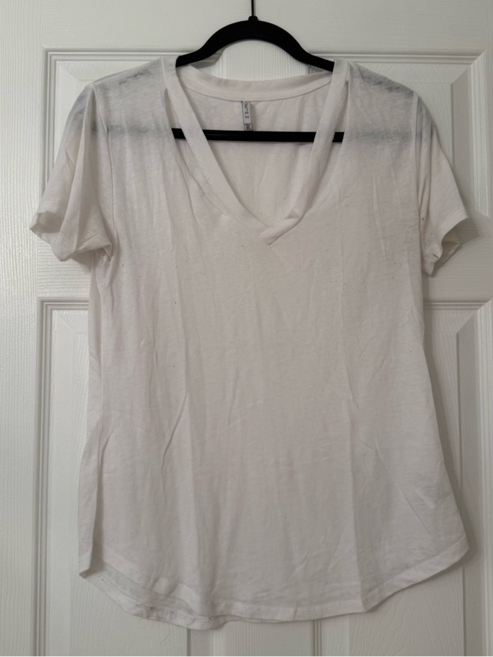 ZSupply White V-Neck Cut Out T-Shirt